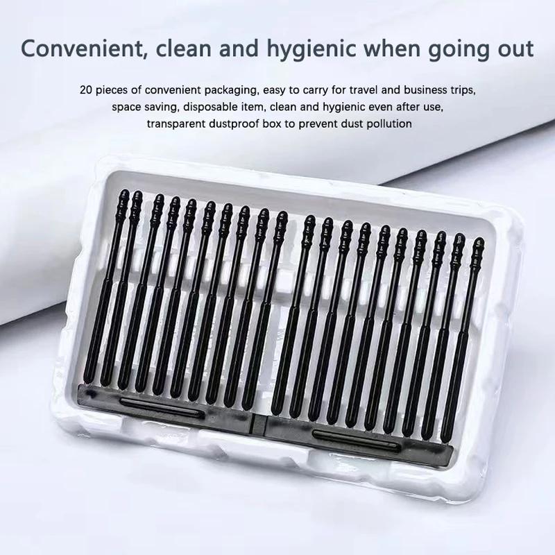 60pcs Disposable Sticky Ear Swabs Pick Reusable Ear Cleaner Soft Silicone Ear Wax Removal Tool Earwax Remover For Olders Adult