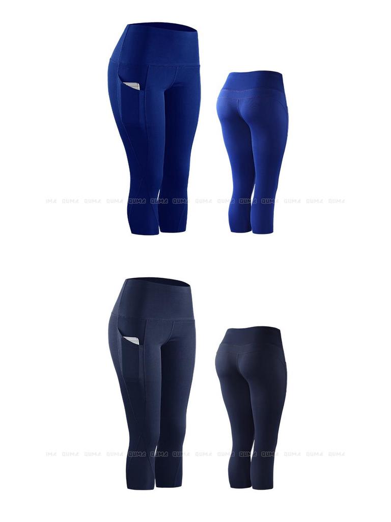 High Waist Butt Lift Yoga Capri – Quick-Dry, Breathable, Elastic, Nude-Feel Running Tights for Women