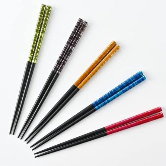 Fukui Prefecture Obama In-house Factory Manufacturing Chopstick Dishwasher Safe Lacquered Chopsticks Dyed Textured Set 5 Antibacterial Wakasa Lacquer