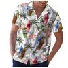 Lös Casual Hawaiian kortärmad tryckt topp strandskjorta för män
