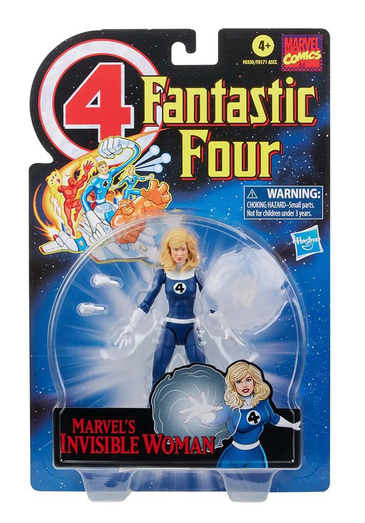 Marvel Hasbro Legends Series Retro Fantastic Four Marvel Belle the Invisible Woman Action Figure Toy with 3 Black 6-Inch Accessories,
