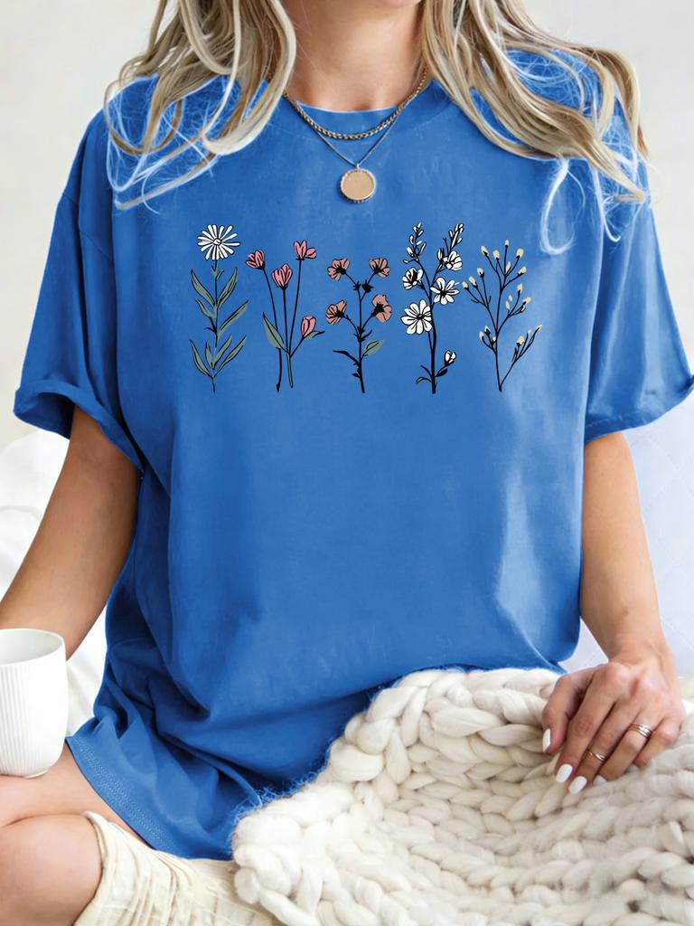 Summer Fashion Short Sleeved Casual Loose Round Neck Comfortable Daily Top for Women T-shirt