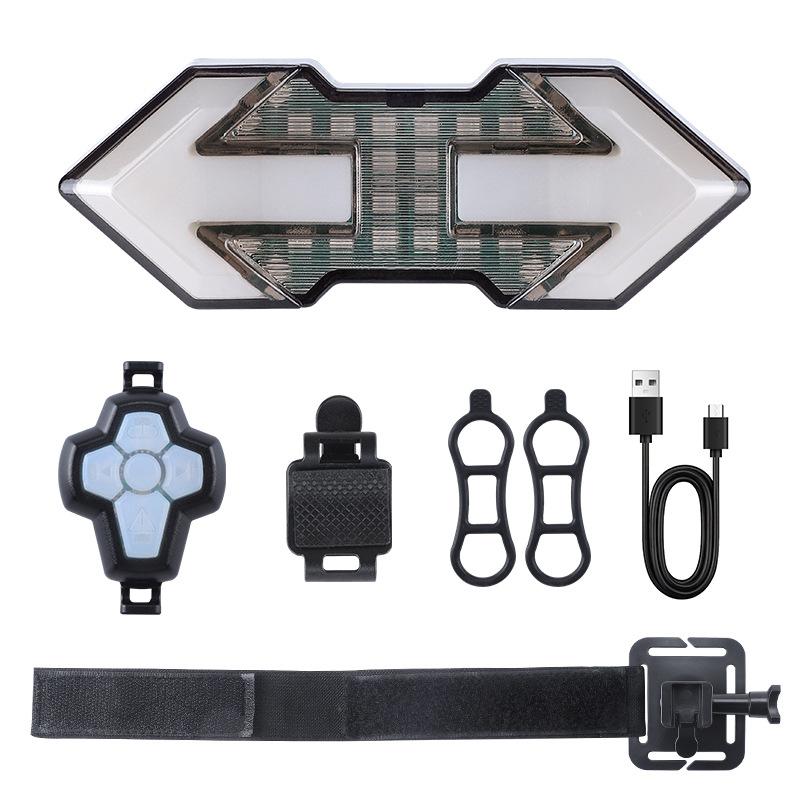 

Bicycle Turn Signal Taillight Bike Wireless Remote Controlled Warning Light USB Rechargeable Waterproof Night Riding Rear Lights