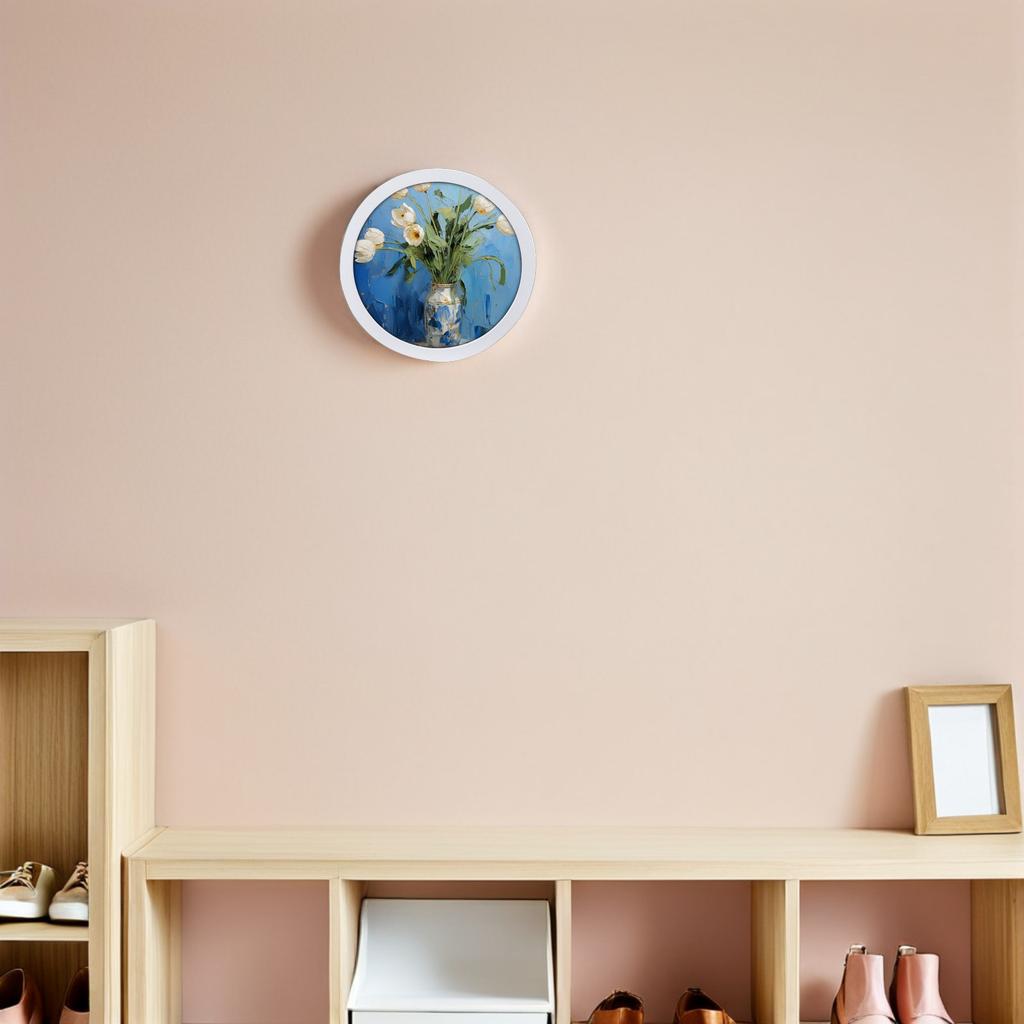 Sturdy Round Wood Picture Frame Wall Hanging Decorative Photo Frame for Living Room Wall Mounted Decor Photo Frames