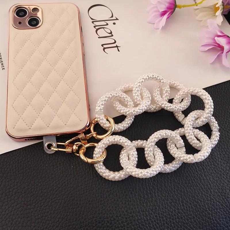 Strap Mobile Phone Shell Universal Patch Anti-lost Lanyards Mobile Phone Lanyard Women's High-end Portable Chain Ring Handmade