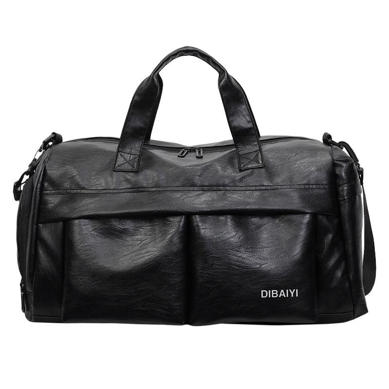 

pu OEM gym bag, popular with fashionistas, double-pocket outdoor travel bag, water-resistant shoulder and crossbody bag Average Size чёрный