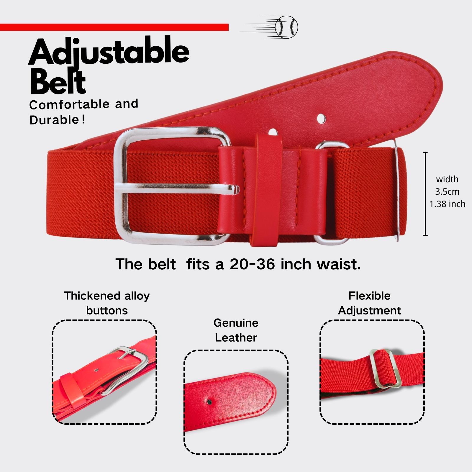 

Youth Baseball Belt Kids Softball Belt Casual Adjustable Elastic Waistband for Boys Girls toddlers 3-15 Years Athletic Belt 50-90cm червоний