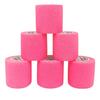 COMOmed 6 Rolls of Self-Adhesive Pink Bandages, 5cm X 4.5m, Elastic Bandages, Non-Woven Sports Tape, Athletic Bandages, Wrap Bandages