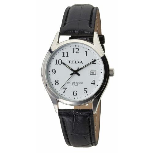 

Klefer Men s Analog Waterproof Watch with Date Display and Leather Strap, Thin Type, Black, Model TE-AM184-WTS