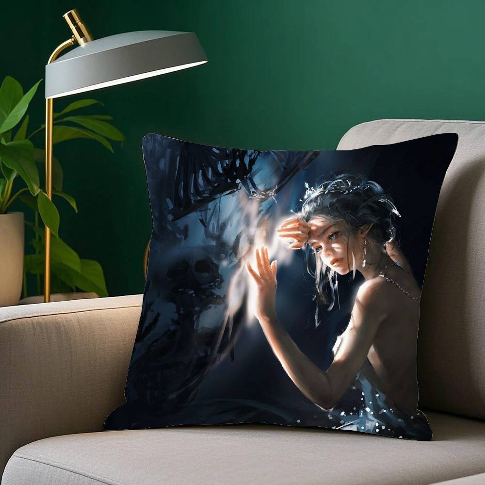 Ice P-Princess Anime G-Ghost Blade Pillow Case Fashion Square Pillowcase Bedroom Sofa Room Ins Decoration Leisure