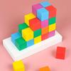 Montessori Magic Block Puzzle Hračka Prostorové Logické myšlení Tréninková hra Duha Skládací bloky Matematické vzdělávací hračky pro děti
