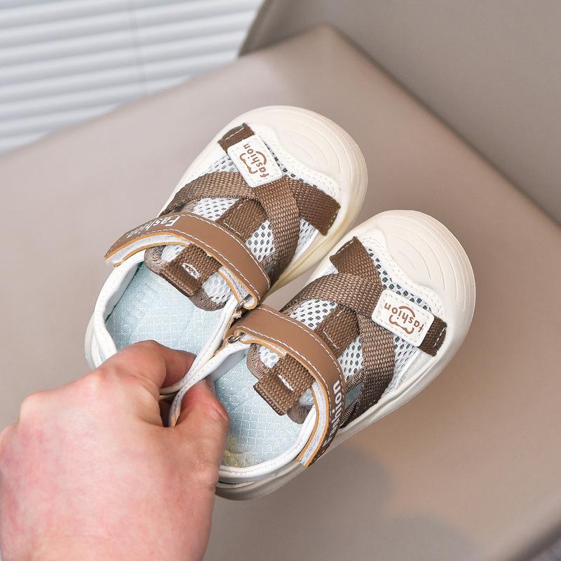 Boys Sandals Toes Capped Anti-kicked Baby Walking Shoes for Toddler Girls 2025 Summer New Kids Sports Shoes Korean Style Soft