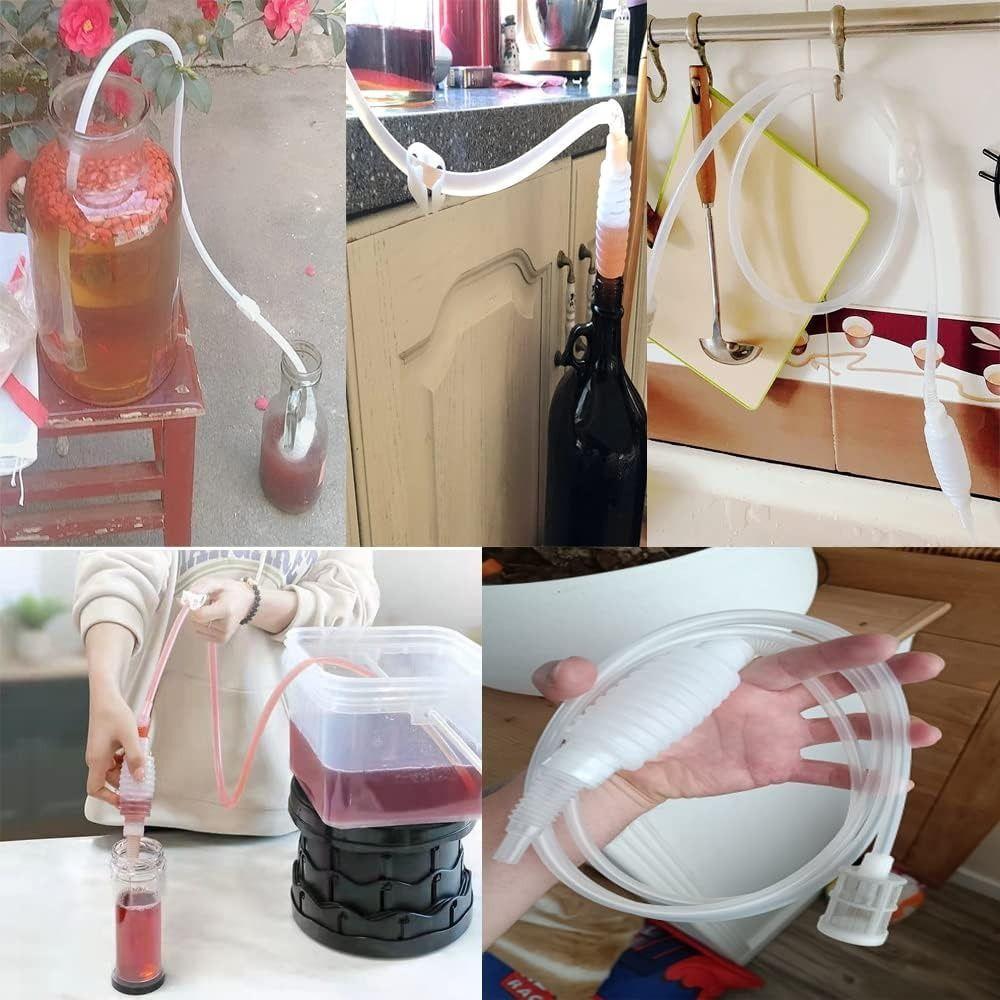1.6/2/2.5Meters Beer Siphon Pump Food Grade Plastic Siphon Pump New Wine Beer Making Tool