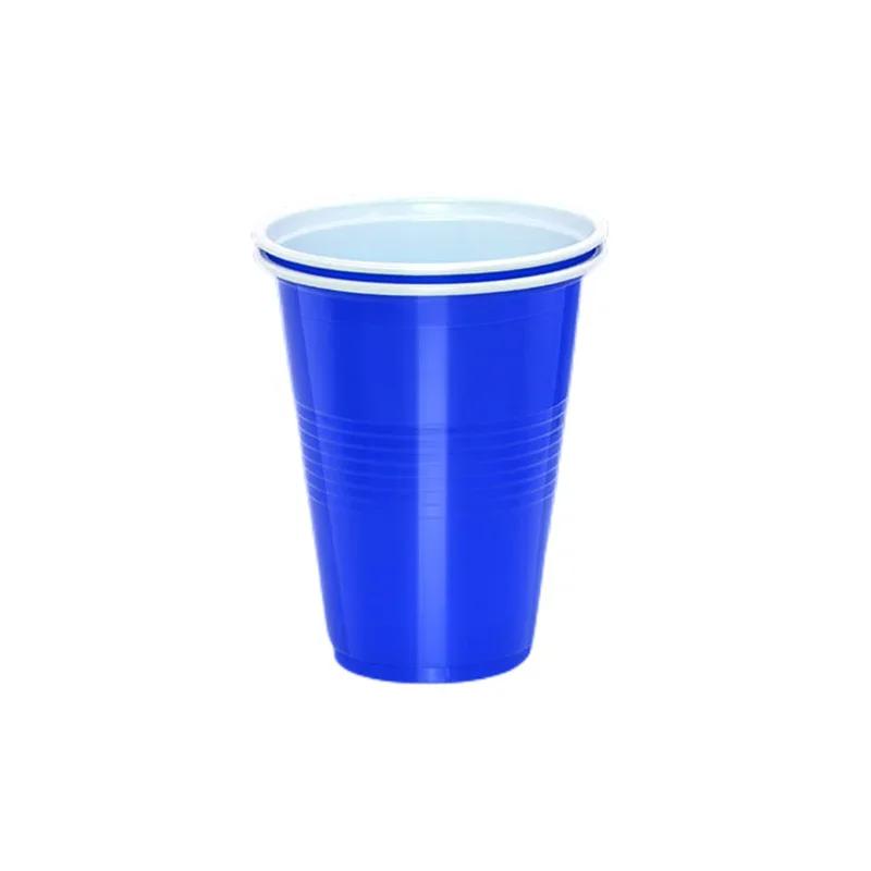 Disposable Plastic Cups In Red Drinking Beverage Party Recyclable Red Cups with Fill Lines for Drinks Birthday Wedding Christmas