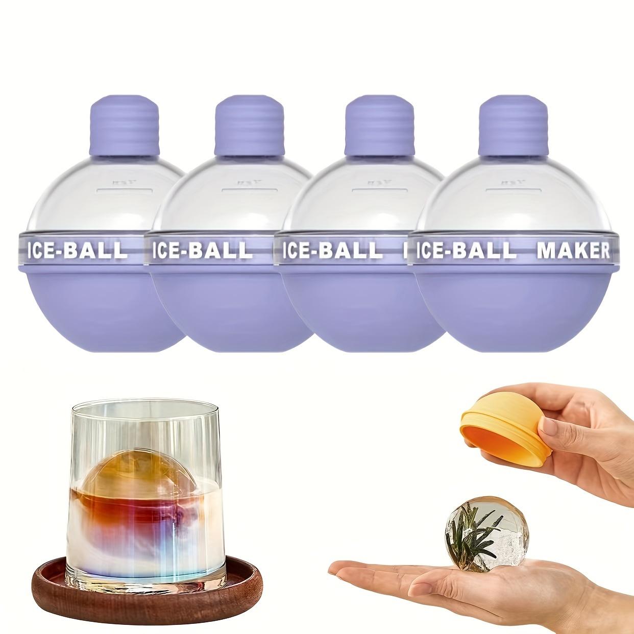 4pcs light bulb shaped ice molds, perfect for making colorful ice balls for whiskey and cocktails, these are reusable