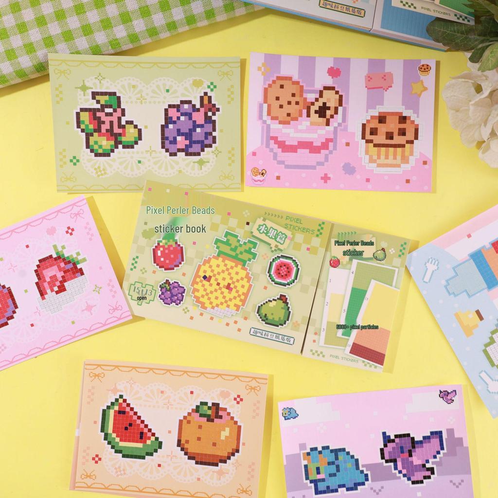Mini Pixel Cartoon Bead Stickers: Cute Educational Toy for Crafting