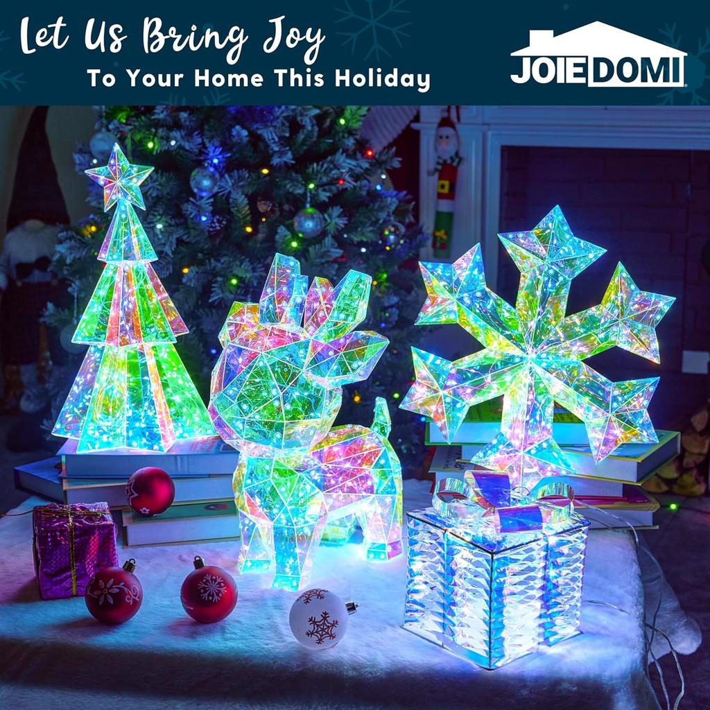 JOYFY15 i Prismatic Iridescent Julegrantlys Dekorasjoner Prismatic Christmas100 LED-lys for Julaften Nattdekor