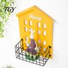 Charming Wall Shelves for Fairy Tale Style Wooden House Shape Shelf, Decorative Metal Storage Rack, Creative Sturdy And Wood Floating