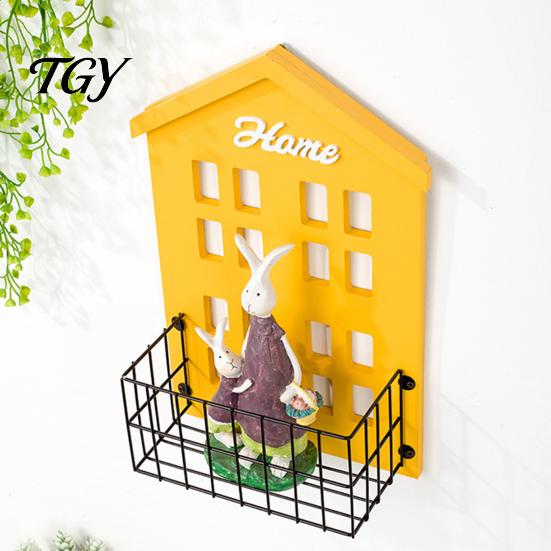 Charming Wall Shelves for Fairy Tale Style Wooden House Shape Shelf, Decorative Metal Storage Rack, Creative Sturdy And Wood Floating