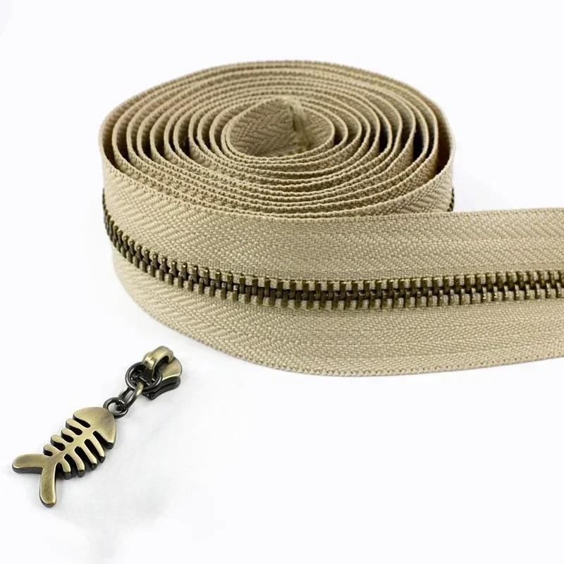 1/2/3/5M Meetee 5# Rollen-Metallreißverschlüsse mit Schiebern Tasche Schuhe Jacke Dekor Verschluss Reißverschluss nach Metern DIY Reparatur Nähzubehör