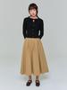 ADOREBELLE Ribbon Button Slim Knit - Black