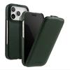 MELKCO For iPhone 17 Pro Max Case Compatible with MagSafe Vertical Flip Genuine Cow Leather+PC Phone Cover