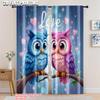 2 Stück, 2D Flachdruck Party Fenster Vorhänge Eulenfarbe Vielseitiges Polyester, Ohne Strom Frühling Party- & Feiertagsdeko Verwendung