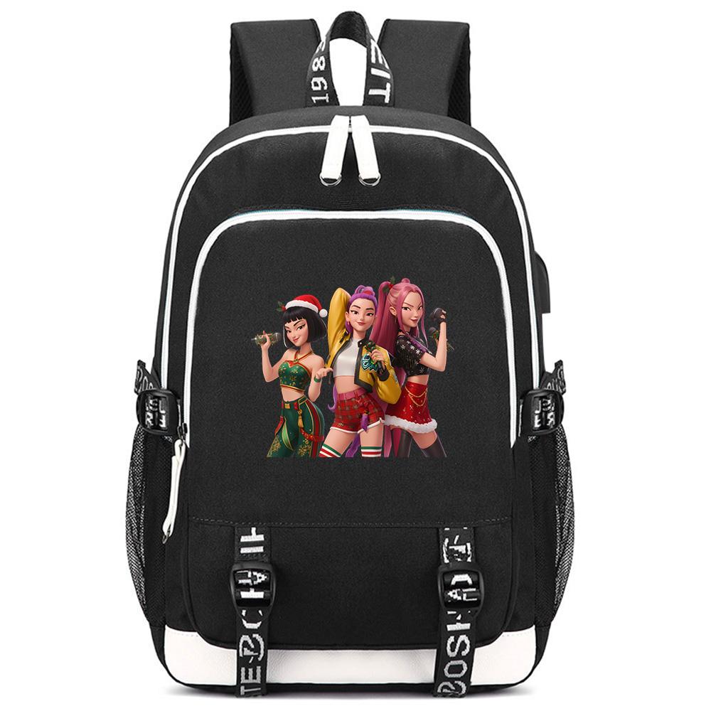 Cartoon K-Pop Demon Hunters Bedrukte Rugzak met Grote Capaciteit voor Tiener Student Meisje Jongen Schooltas Boekentas Kindercadeau Waterdichte Reistas