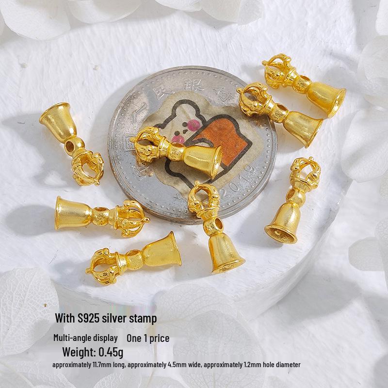 

Gold-Plated S925 Sterling Silver Vajra Pestle Spacer Beads for DIY Braided Rope Beading Wenwan Accessories.