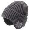 Men's Winter Warm Knitted Hat Winter Cycling with Fleece Ear Protecting Woolen Hat Scarf  Men's Youth Pullover Hat
