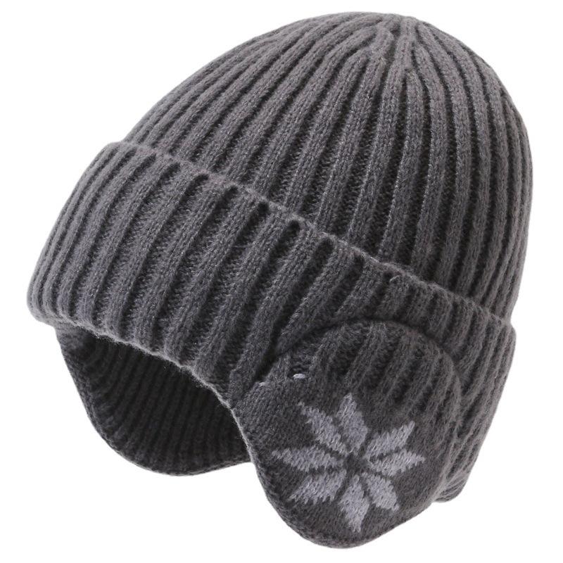 Men's Winter Warm Knitted Hat Winter Cycling with Fleece Ear Protecting Woolen Hat Scarf  Men's Youth Pullover Hat