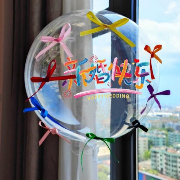 Elegant Transparent Latex Balloon Set with Pink Bows for Valentine's Day, Engagement, and Birthday Celebrations