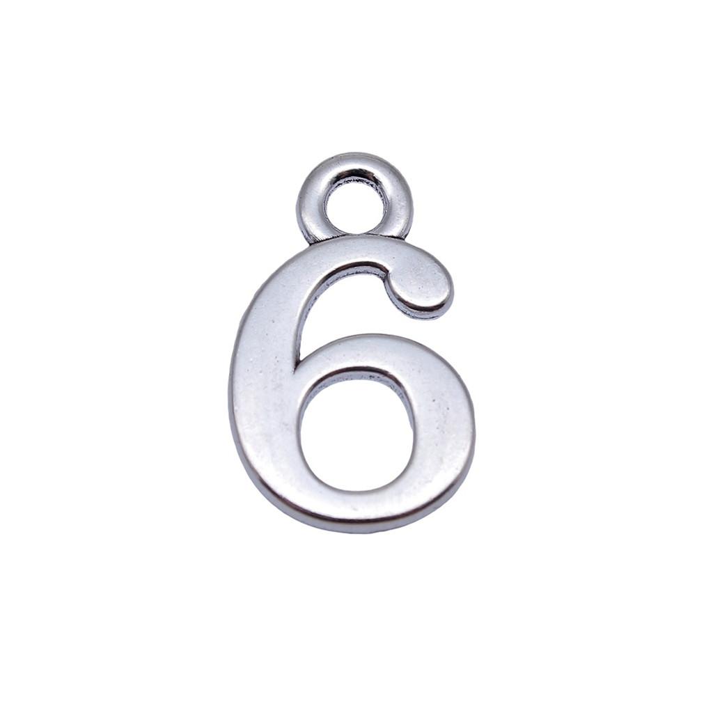 Number Tags Charms Alloy Pendants For Birthday Party Jewelry Making Accessories