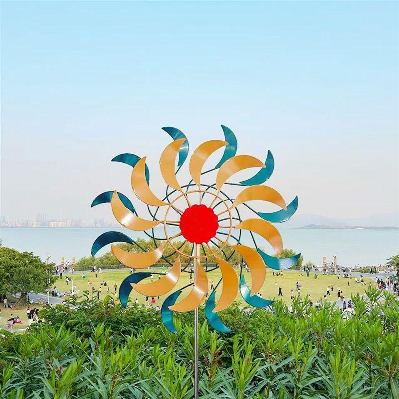 A74E-Vintage Wind Spinners Outdoor Metal Wind Spinner Wind Spinners For Yard And Garden