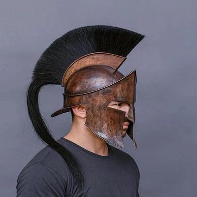 Spartanerhelm König Leonidas 300 Film Handgefertigt Antiker Griechischer Stahl-Kriegerhelm Cosplay Rüstung Geschenk