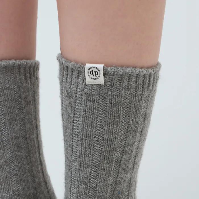 cashmere blend ribbed socks - gray