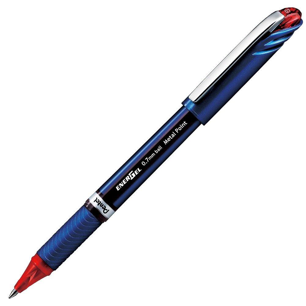 Pentel Gel Ink EnerGel Euro Ballpoint Blue 10 Pens Pen, 0.7mm, Barrel, BL27-B, Red,