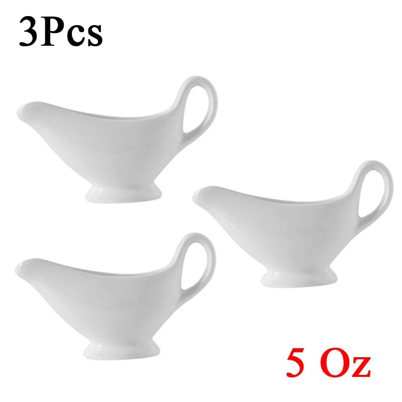 1 Pcs 3 5 8 Oz Silver Gravy Boats Beefsteak Gravy Sauce Boat Container Plate Tableware-in Gravy Boats for Home