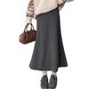 Meerjungfrau Elastisch Eng Einfarbig Perfekt für den Winter [Ishihara liacceai] Damenrock, Lang, Ausgestellt, Taille, Rock, Stretch, A-Linie, Schlankmachend, Farbe,