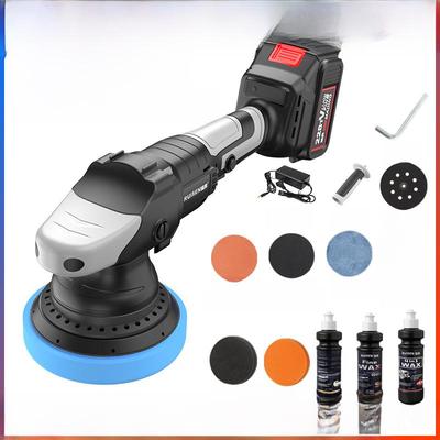 21V Cordless Car Polisher: Rechargeable Eccentric Waxing & Polishing Machine with Lithium Battery