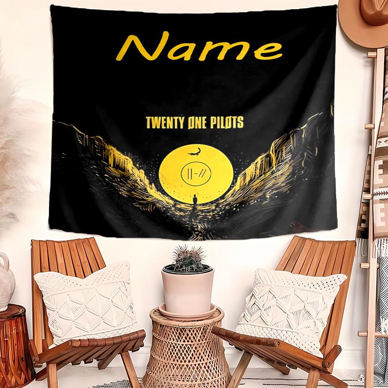 Personalized twenty one pilots Background Tapestry,Custom Name Birthday Party,Multifunctional Wall Decoration for Home Decor,Various Occasions