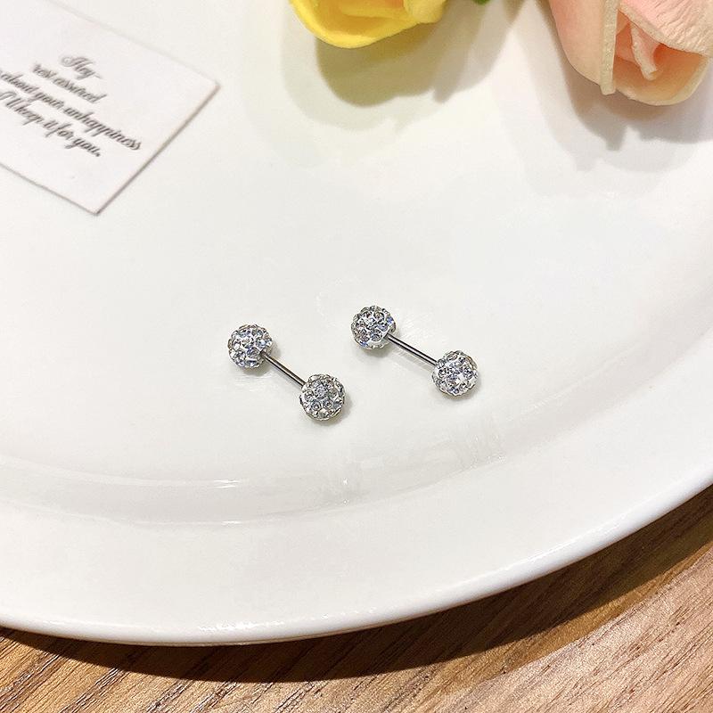 Серьги для прокола ушей нишевый дизайн полный циркон кохлеарные гвоздики серьги как у интернет-знаменитости