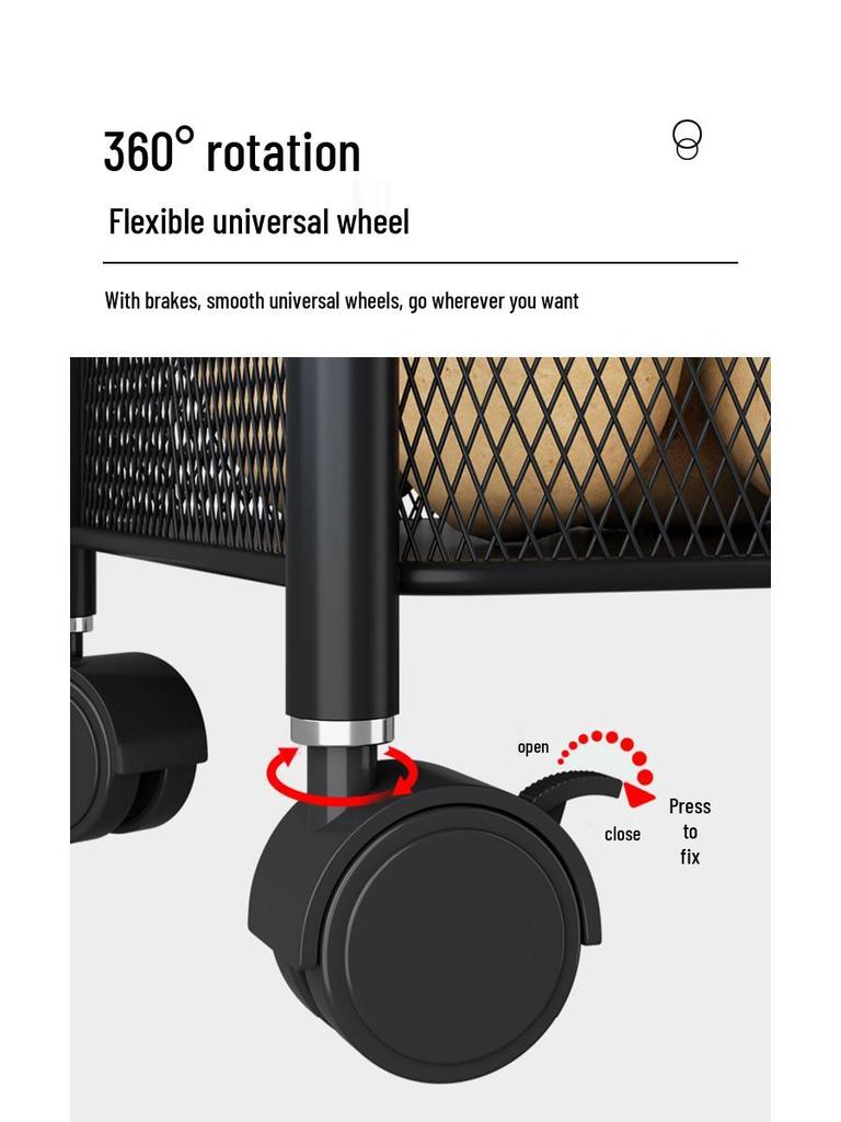 Rotating Multi-Layer Storage Rack for Fruits & Vegetables - No Installation Needed
