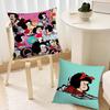 Mafalda Cartoon Cute Pillow Case Sofa Living Room Bedroom Headboard Backrest Cushion Square Cushion Nap Time