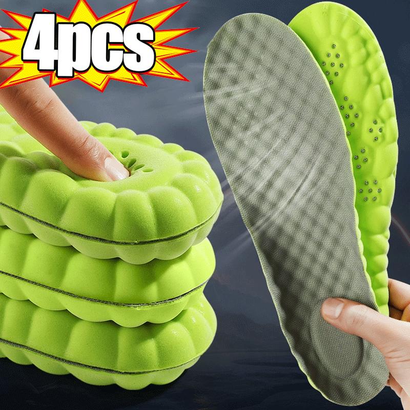 4D Sport Insoles for Men Women Soft High Elasticity Insole Running Shoes Pad Deodorant Orthopedic Arch Support Insert Cushion