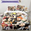 3pcs Duvet Cover Set (1*Duvet Cover + 2*Pillowcase, Without Core), Haikyu Print Soft All‑Season Bedding Set, Home Bedroom Decor Gift