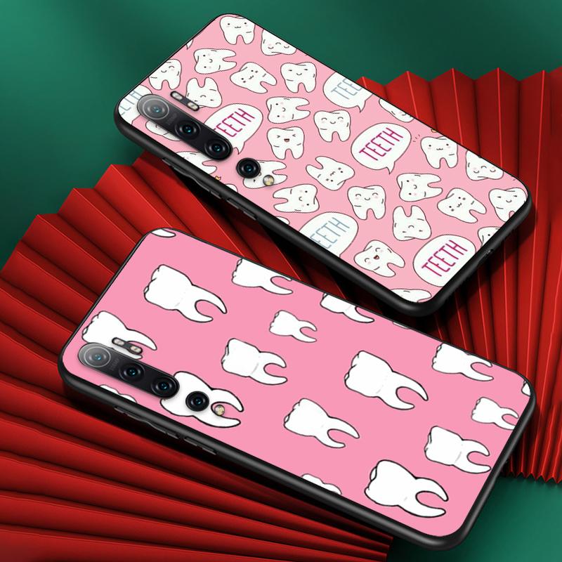 Dentist Teeth Tooth For Xiaomi Mi 11i 11 10T 10 9T 9 A3 8 Lite CC9 SE Note10 Lite Ultra Pro Black Soft Phone Case