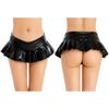 Womens Metallic Shiny Pleated Miniskirt Low Rise Skirt Nightclub Dance Performance Costume