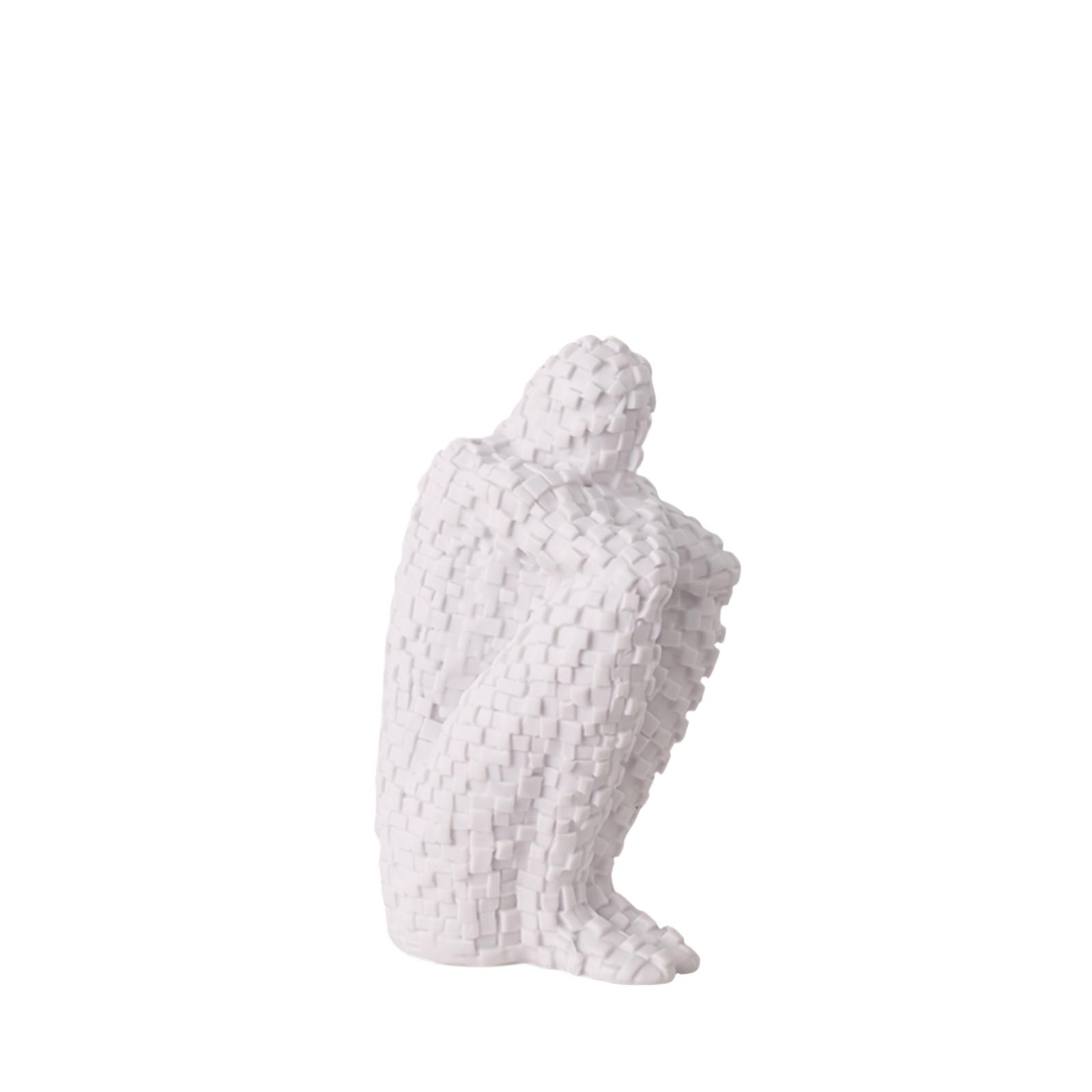 

Creative Mosaic Human Figure Sculpture Decorative Statue for Home Office Desk Art Abstract Modern Design Unique Texture one size білий