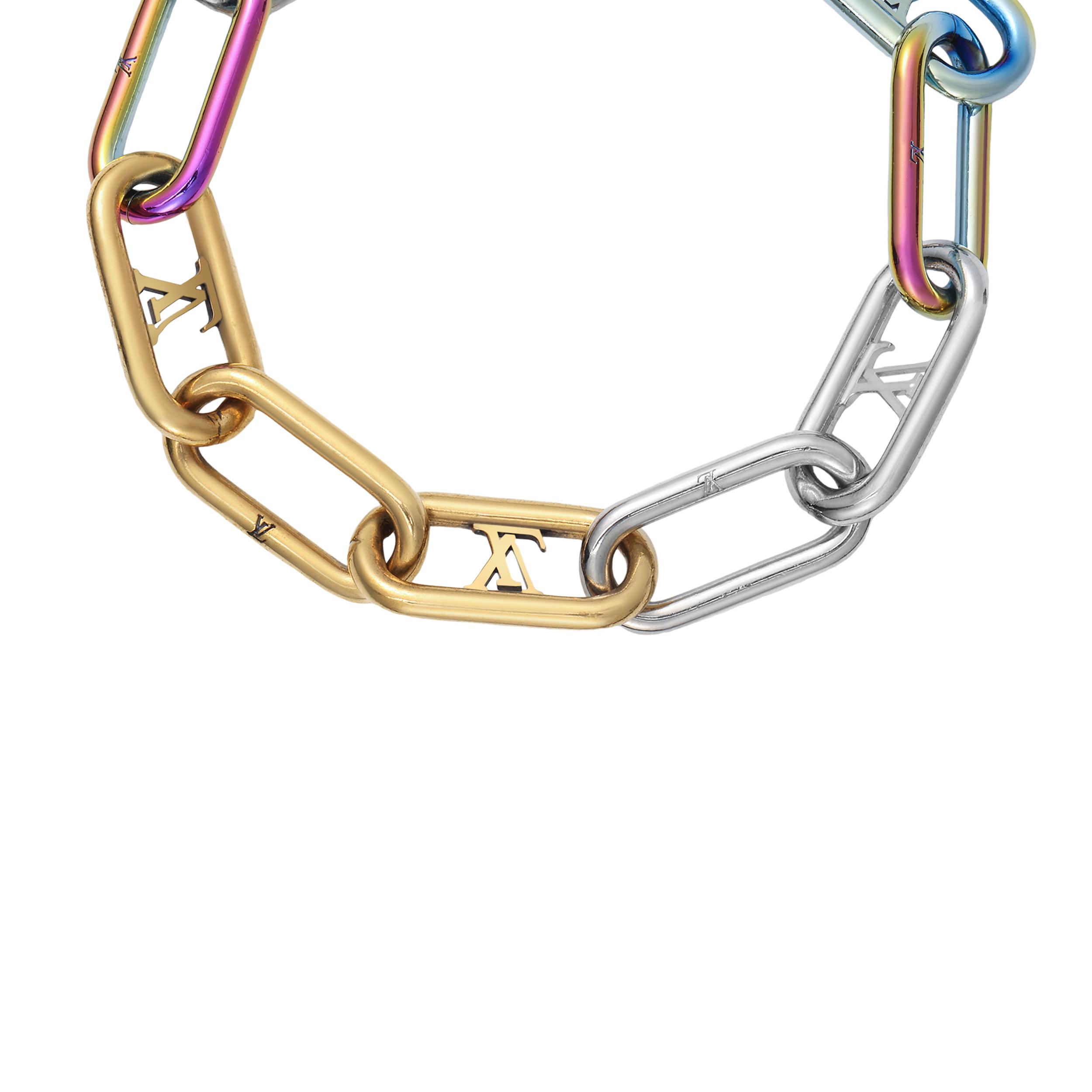 

Louis Vuitton Quenching Chain Bracelet Men jewelry M80178 Box+Shopping Bag,M